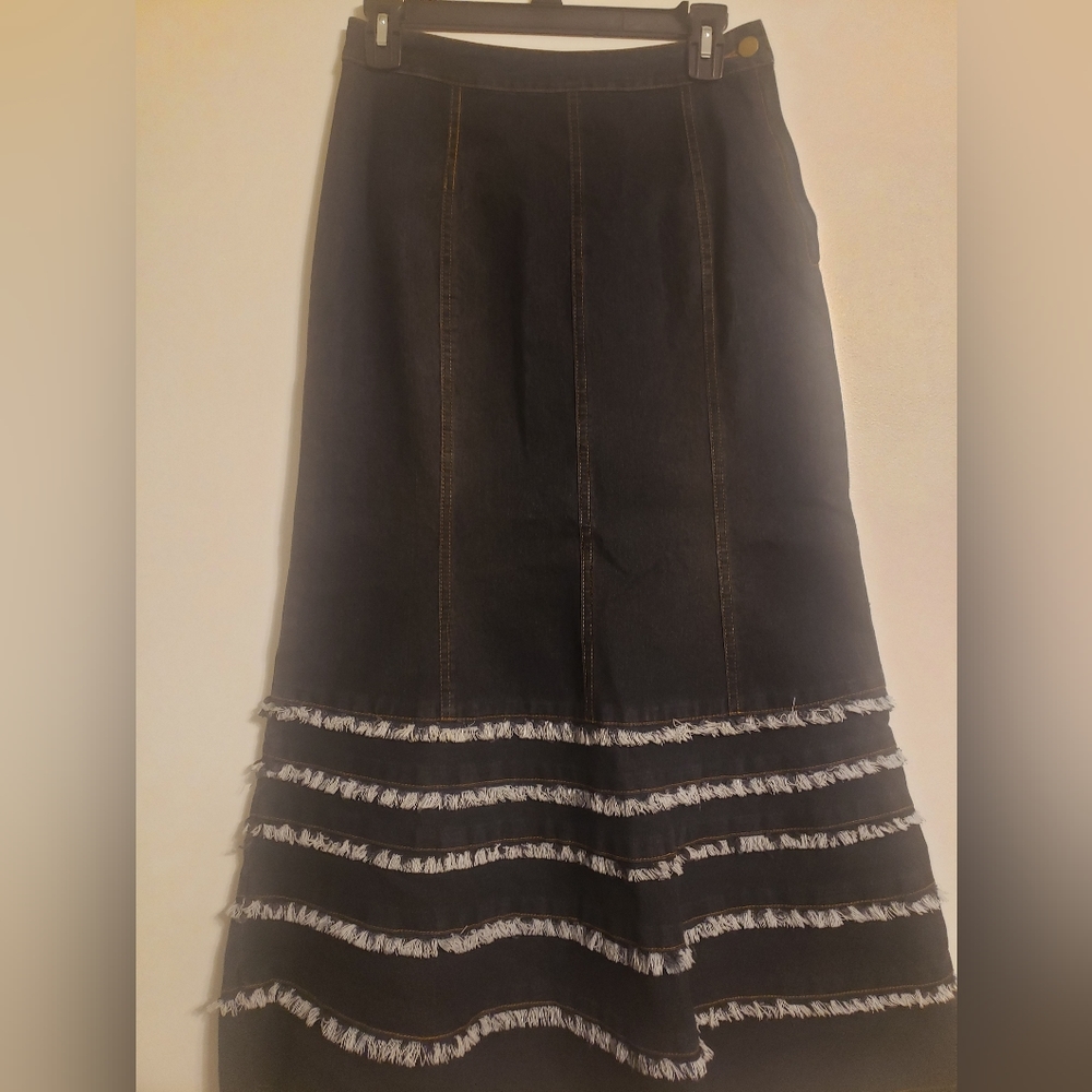 Denim flared skirt